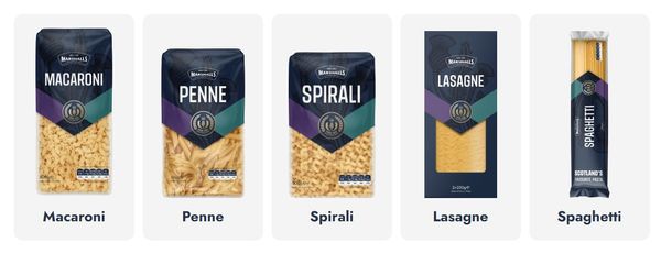 Pasta from 영국 supplied by Marshalls Foods - 쇼트 파스타 생파스타