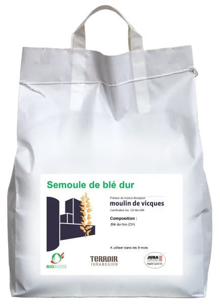 Organic Durum Wheat Semolina from 스위스 supplied by Moulin de Vicques Charmillot SA - Unspecified 세몰리나