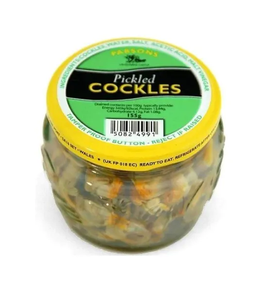 Pickled Cockles from United Kingdom supplied by Parsons Pickles. - Boiled Frozen Cockle