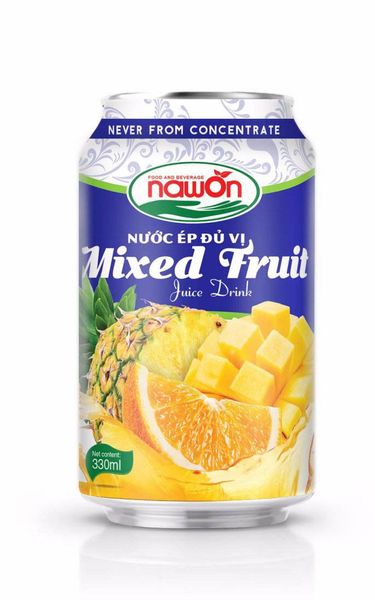 Mixed fruit juice 330 ml, FOB price 5.2usd/tray/24cans fruit juice in can from viet nam, fresh fruit juice from 베트남 supplied by Nawon Food and Beverage Company Limited - Costus pictus (=Spiral Ginger=Insulin plant) 기타 주스 상품