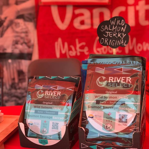 Wild Salmon Jerky Original from 캐나다 supplied by River Select Fisheries Cooperative - Pacific Salmon - Sockeye salmon (=Oncorhynchus nerka) 연어 가공품