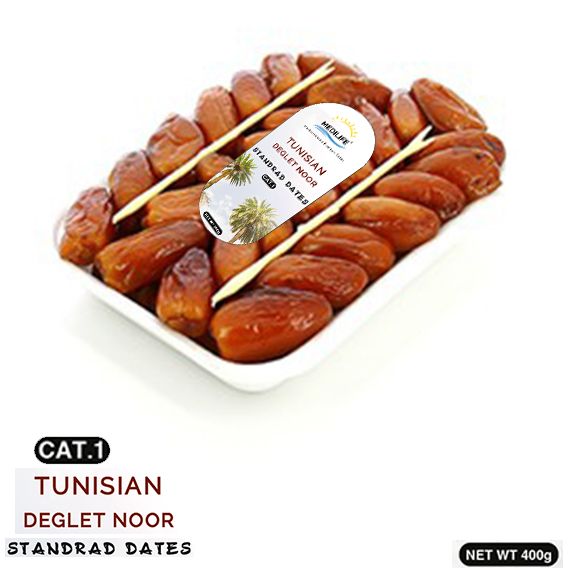 Standard Deglet Noor Dates 400gr tray from 튀니지 supplied by MEDILIFE - Unpitted 신선 대추야자