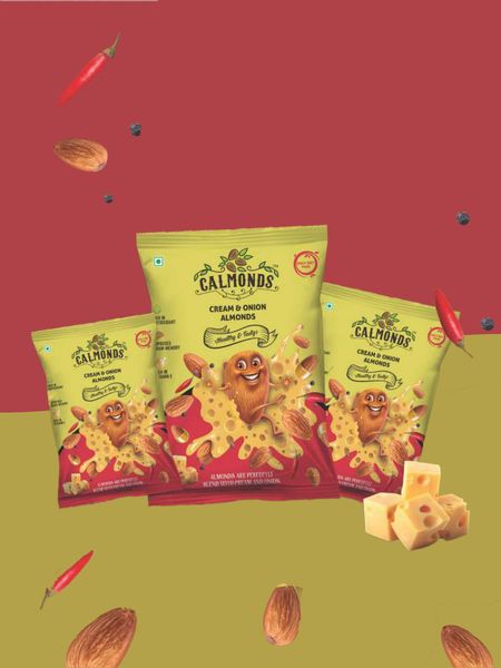 CREAM & ONION ALMONDS from India supplied by Asco Global Exim Pvt. Ltd - Roased & flavored with rock salt, dehydrated vegetable (garlic and onion), mil powder, edible starch,refined soya bean oil. Almond Kernel