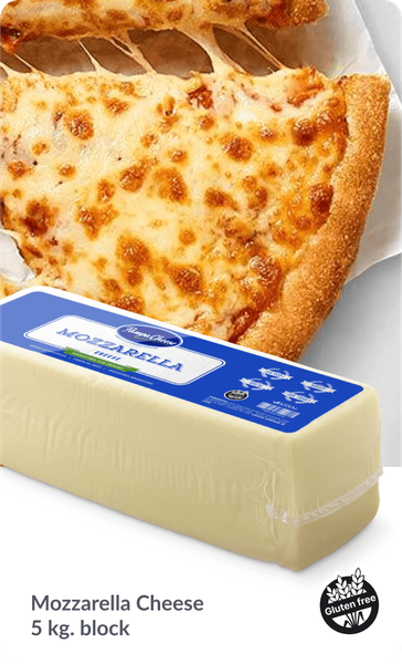 Mozzarella Cheese from Argentina supplied by Pampa Cheese - Block Mozzarella Cheese