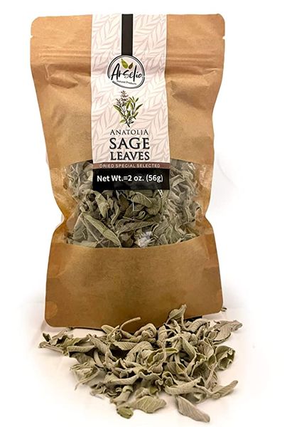 Arselia Dried Wild Sage Leaves | Premium Ground Sage | Whole Meditteranean Sage Leaf | All Green from Turkiye supplied by Baldore Ari Urunleri Gida Tarim - White Sage Sage