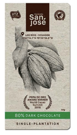 80% Dark Chocolate from Ecuador supplied by Hacienda San Jose - Dark Chocolate Chocolate