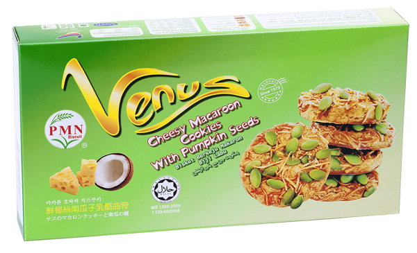 Venus Cheesy Macaroon Cookies 60g from 말레이시아 supplied by PMN Biscuit Industries Sdn Bhd - 쿠키