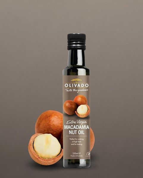 Macadamia Oil – Extra Virgin from Tanzania supplied by Olivado - Glass Jar (=Glass Bottle) Macadamia Oil