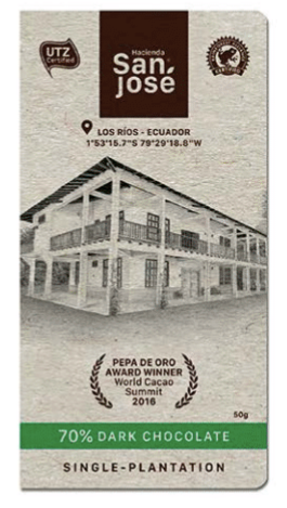 70% Dark Chocolate from Ecuador supplied by Hacienda San Jose - Chocolate