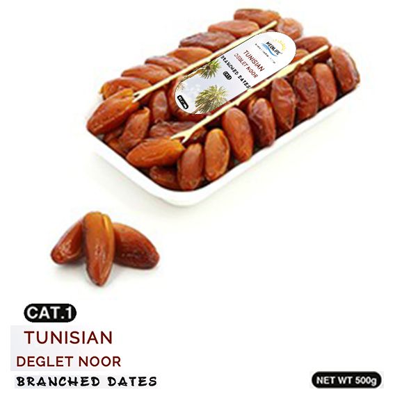 Branched Deglet Noor Dates 500gr tray from 튀니지 supplied by MEDILIFE - Extra Class 신선 대추야자