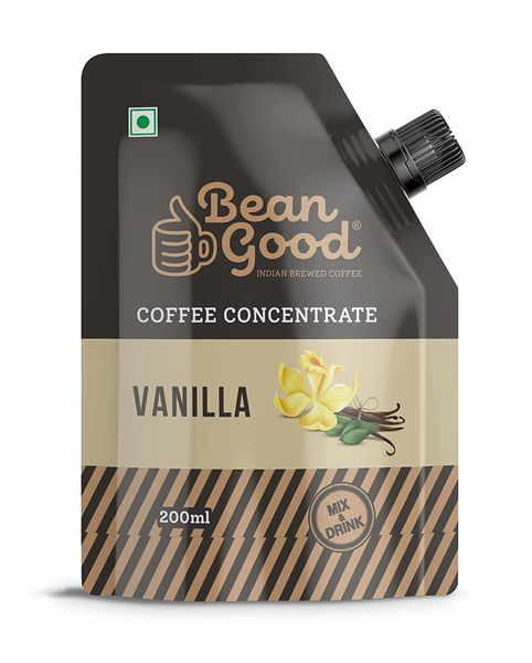 Bean Good Cold Coffee Concentrate - Serves 15 Cups – 200ml -100% Pure Coffee - Just Add Cold Milk / Sugar- Vanilla /Hazelnut/Irish Cream/Chocolate/Caramel/IFlavour from 인도 supplied by CURE PHARMA - 100% 순수 인스턴트커피