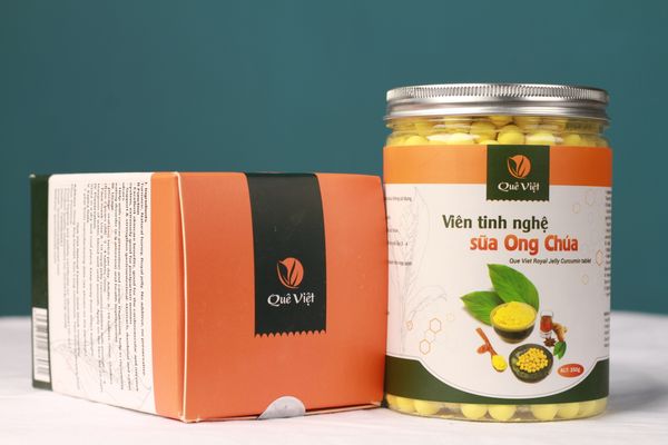 Que Viet Royal jelly curcumin tablet from Vietnam supplied by Que Viet Essence Joint Stock Company - <3 cm Turmeric
