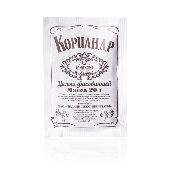 Coriander from 벨라루스 supplied by LIDSKIYE PISHCHEVYE KONTSENTRATY, JSC - Modified Atmosphere Packaging (=MAP) 고수