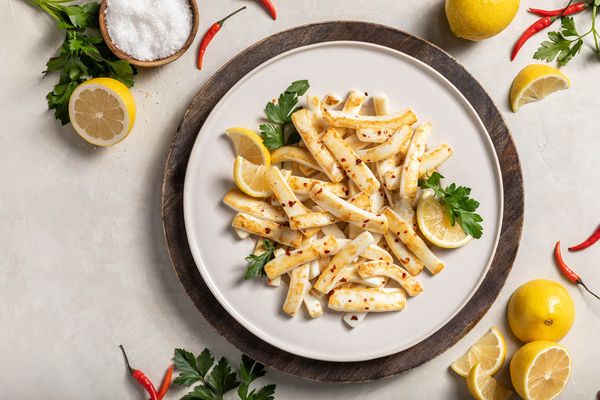 CALAMARI STRIPS from United States supplied by The Town Dock - Jumbo Squid Frozen Squid