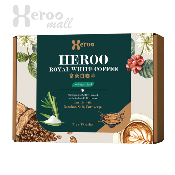 Heroo Royal White Coffee - NO Sugar Added from 말레이시아 supplied by Eces Global Sdn Bhd - Individually Wrapped (=IW) 커피 음료