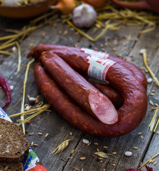 Krakivska sausage from 우크라이나 supplied by Meat processing plant "Myasniy" - Pork Sausage 소시지