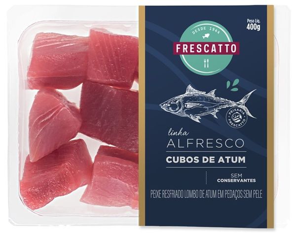 Fresh Tuna Cubes 400g from Brazil supplied by Frigorífico Calombé Ind. e Com. Ltda. - 400g Tuna
