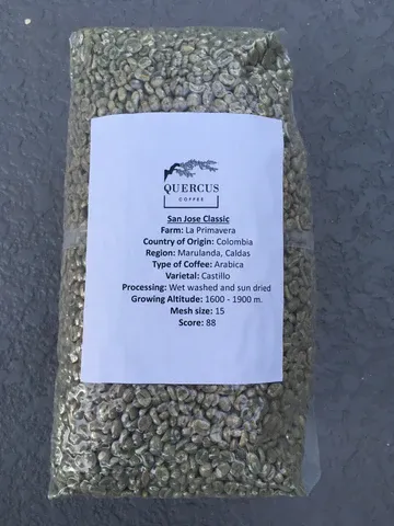Unroasted Coffee 10 lbs - San Jose Classic from 콜롬비아 supplied by Quercus Coffee - Vacuum Packed (=VAC) 생원두