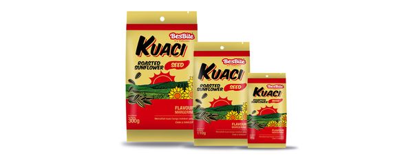 BESBITE ROASTED SUNFLOWER SEEDS (KUACI) from 말레이시아 supplied by TCL Food Industries Sdn Bhd - Black with White Stripes 해바라기 씨