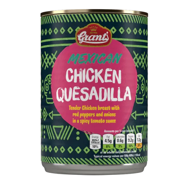 Canned Chicken Quesadilla from 영국 supplied by Grant Brothers (Meat Canners) Limited - Preserved 닭고기 가공품