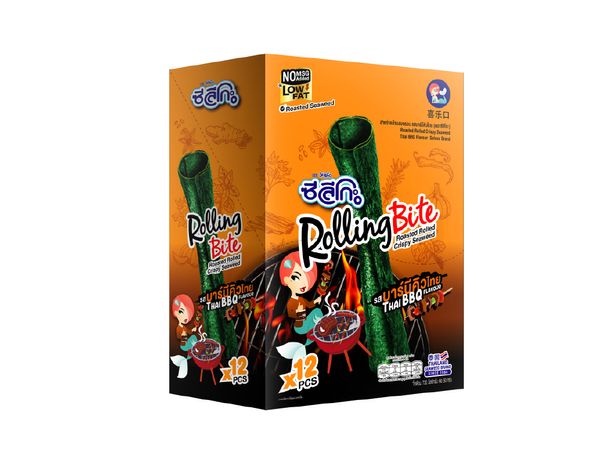 Rolling Bite BBQ Flavor from Thailand supplied by Capital Trading Co., Ltd. - Seasoned Frozen Seaweed