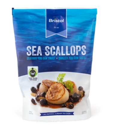 Frozen Scallop from 미국 supplied by Bristol Seafood - Meat Only - Roe Off 냉동 가리비