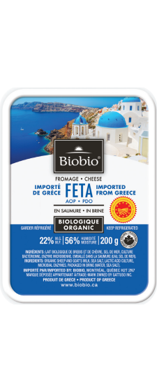 Greek Feta from Canada supplied by BioBio - Organic Feta Cheese