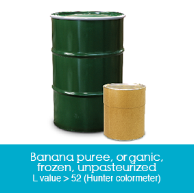 Unpasteurized Frozen Organic Banana Puree from 코스타리카 supplied by Paradise Ingredients - Drums 신선 바나나