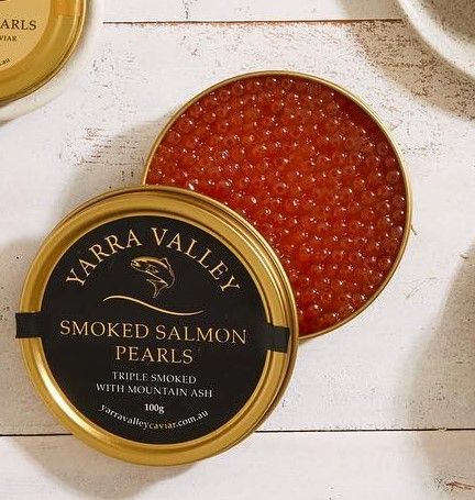 Smoked Salmon Pearls from 호주 supplied by Yarra Valley Caviar - Salmon 캐비아