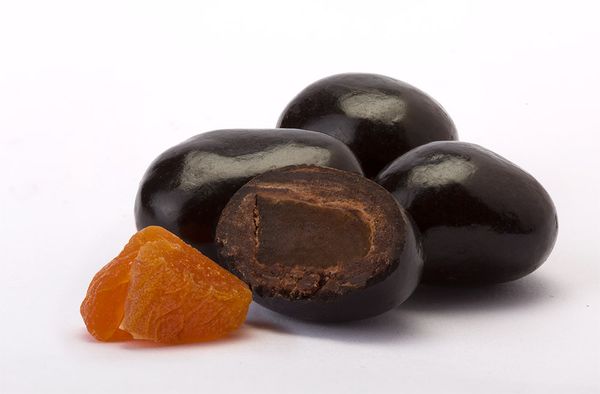 Bitter Chocolate Apricot Cube Dragee from Turkiye supplied by KAWAF GROUP - Dark Chocolate