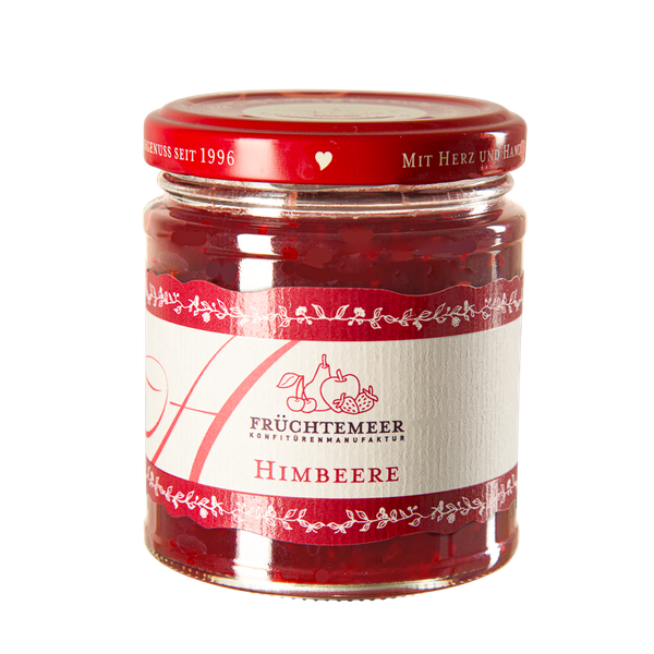 Raspberry Jelly Spread from Germany supplied by FruchtMeer - Glass Jar (=Glass Bottle) Raspberry Jam