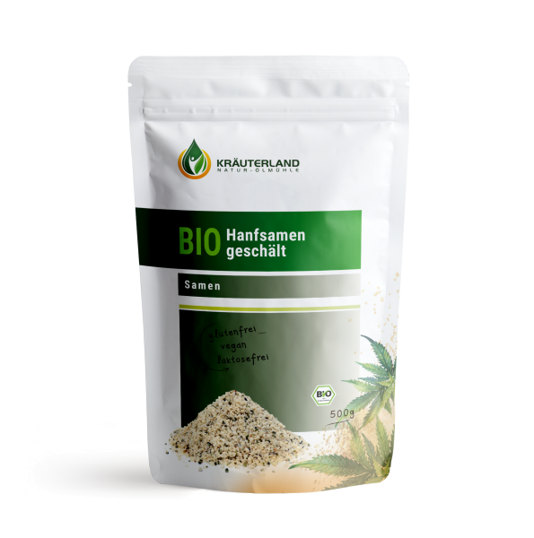 Hemp Seeds from Germany supplied by Kräuterland Natur Ölmühle GmbH - Modified Atmosphere Packaging (=MAP) Hemp Seed