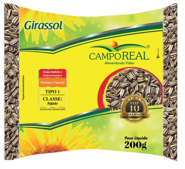 Sunflower Seeds from Brazil supplied by Agroindustrial Campo Real Ltda. - Black with White Stripes Sunflower Seed