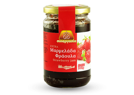 Strawberry Jam from 그리스 supplied by APICULTURAL COOP. OF HANIA COLLABORATION LLC - Glass Jar (=Glass Bottle) 딸기잼