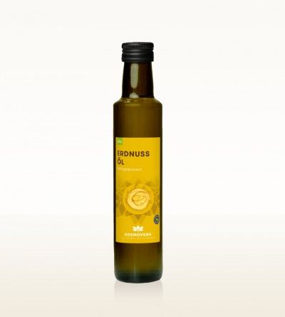 Organic Peanut Oil from Germany supplied by COSMOVEDA - Glass Jar (=Glass Bottle) Peanut Oil