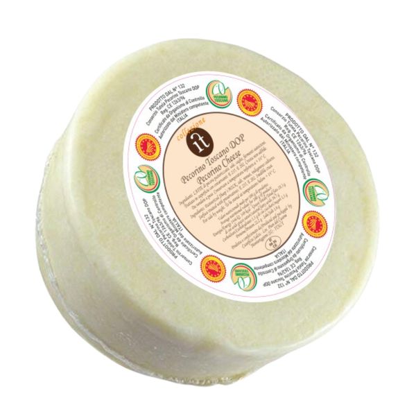 Fresh PDO Pecorino Toscano Collezione from Italy supplied by Consorzio Gourm.it - Round Pecorino Cheese