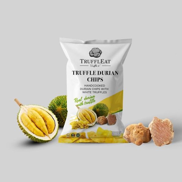 Durian chips with white truffle 40 gr from Italy supplied by Truffleat - Chips