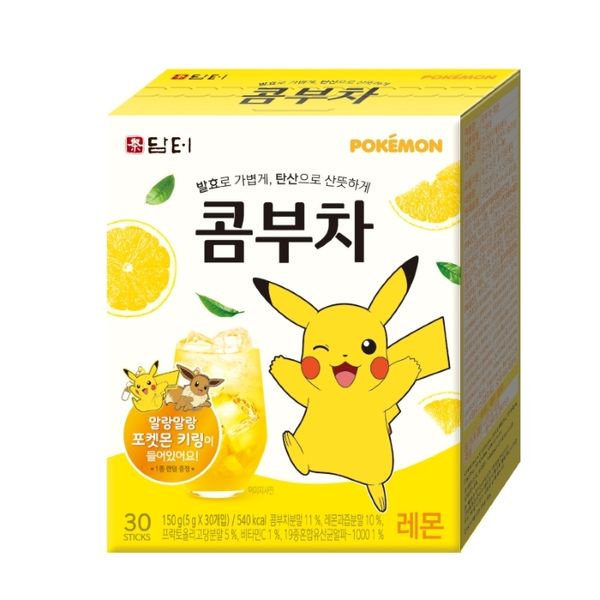 POKEMON KOMBUCHA LEMON 30T from 대한민국 supplied by Damtuh F&B Co., Ltd. - yellow 과일차