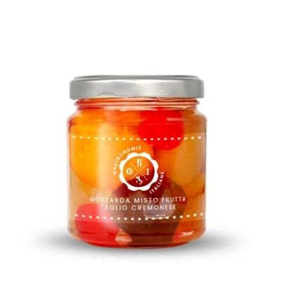 Mostarda mixed fruit Cremonese cut from Italy supplied by Gastronomie Italiane - Organic Mustard Seed