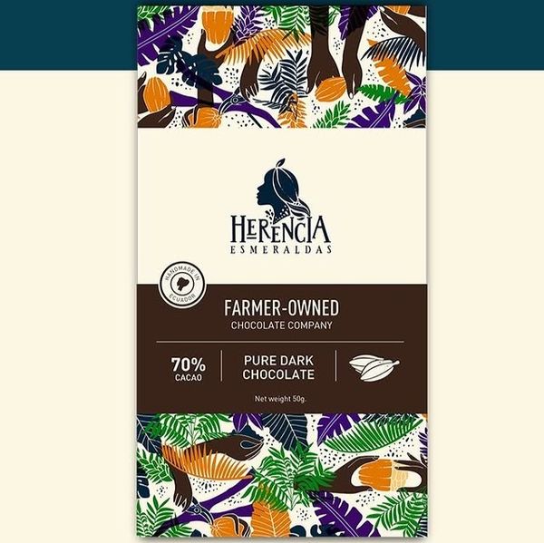 Herencia Esmeraldas – Organic 70% Dark Chocolate Bar from Ecuador supplied by Herencia Chocolate - Vegan Chocolate