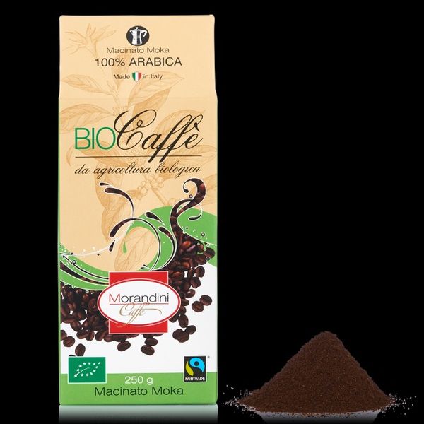 Biocaffè - 100% Arabica Organic & Fairtrade, 250g ground coffee from 이탈리아 supplied by Caffè Morandini Srl - 갈색 볶은 원두