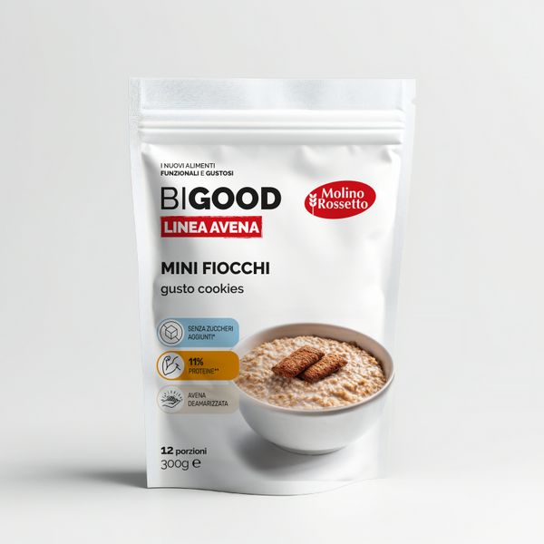BIGOOD MINI OAT FLAKES COOKIES from 이탈리아 supplied by MOLINO ROSSETTO SPA - Flakes 귀리