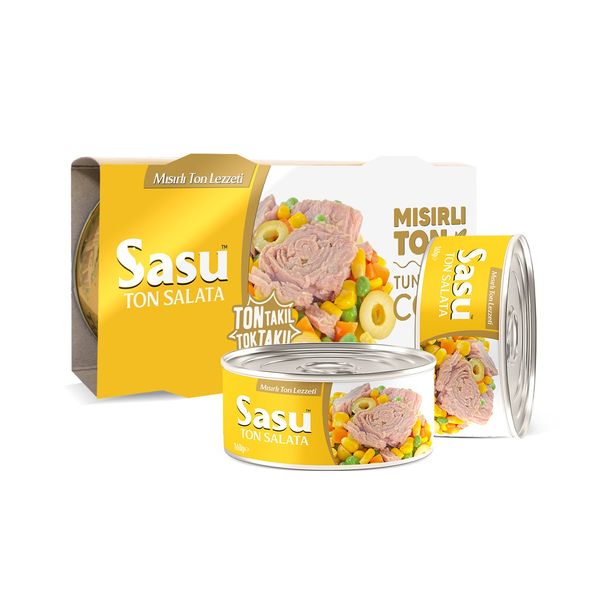Canned tuna with corn from 튀르키예 supplied by sasu su ürünleri A.Ş - 통조림 참치 통조림
