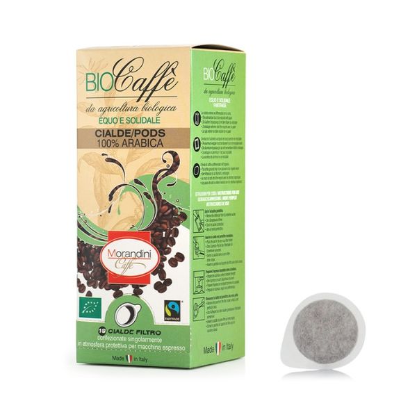 Biocaffè - 100% Arabica Organic & Fairtrade, E.S.E. coffee pods, 18 pcs from 이탈리아 supplied by Caffè Morandini Srl - 갈색 볶은 원두