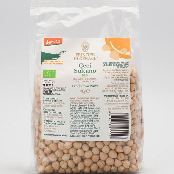 Principe di Gerace® Biodynamic Chickpeas, Dried, Demeter certified, 100% Product of Italy from 이탈리아 supplied by Mediterranea Foods - Small-Medium 말린 병아리콩