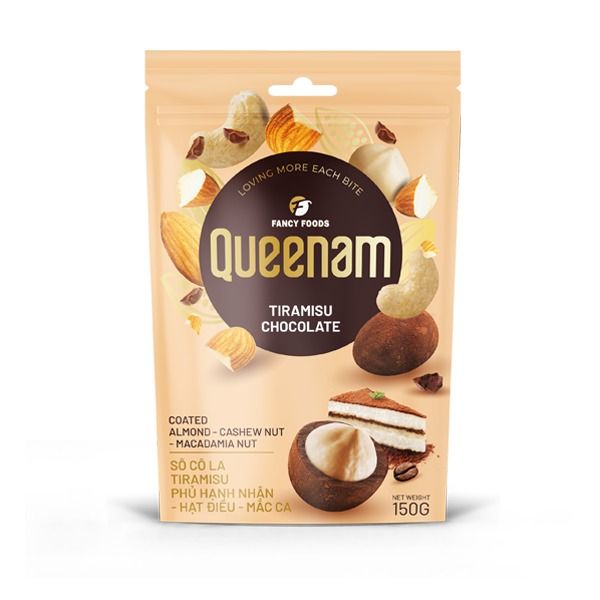 TIRAMISU CHOCOLATE COATED NUTS 150G - 75G · Vietnam from Vietnam supplied by FANCY FOODS MANUFACTURE TRADING COMPANY LIMITED - Pure Chocolate