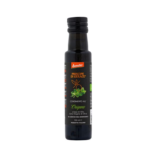 Principe di Gerace® Biodynamic Oregano Infused Extra Virgin Olive Oil, Demeter certified, 100% Product of Italy from Italy supplied by Mediterranea Foods - Extra Virgin Premium Olive Oil