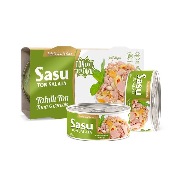 Canned tuna with cereals from 튀르키예 supplied by sasu su ürünleri A.Ş - 통조림 참치 통조림