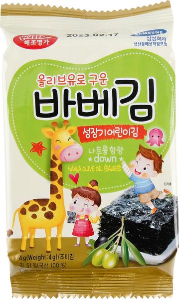 Manna olive oil seasoned seaweed from South Korea supplied by MANNA FOOD CO.,LTD - High Quality Frozen Seaweed