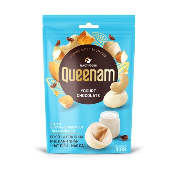 YOGURT CHOCOLATE COATED ALMOND-CASHEW-MACADAMIA NUTS 150G· Vietnam from 베트남 supplied by FANCY FOODS MANUFACTURE TRADING COMPANY LIMITED - Milk Chocolate (=Leche) 초콜릿